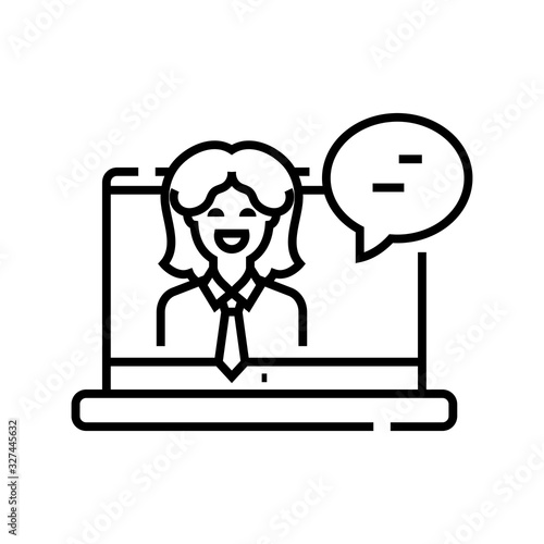 Remote manager line icon, concept sign, outline vector illustration, linear symbol.