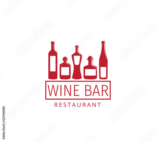 assorted wine bottle vector logo design for winery restaurant and shop