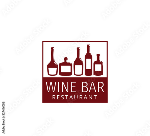 assorted wine bottle vector logo design for winery restaurant and shop