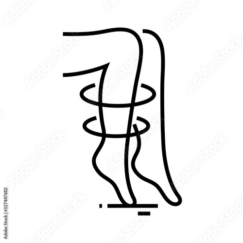 Legs desease line icon, concept sign, outline vector illustration, linear symbol.