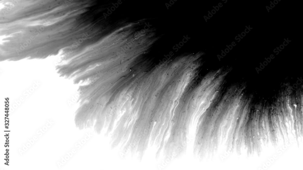 Beautiful ink splashes scatter across the white surface - stock video Beautiful ink splashes scatter across the white surface - stock video