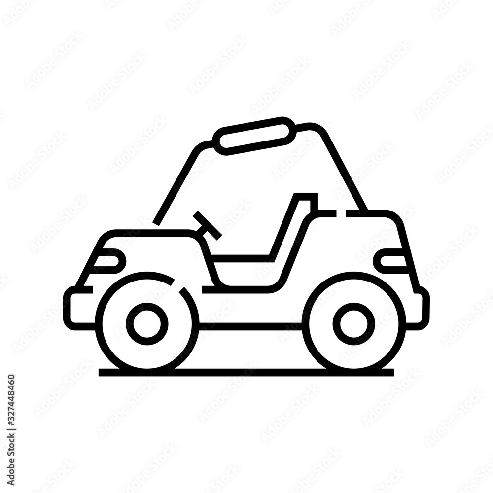 Service car line icon, concept sign, outline vector illustration, linear symbol.
