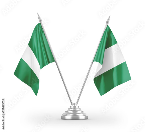 Canvas Print Nigeria table flags isolated on white 3D rendering