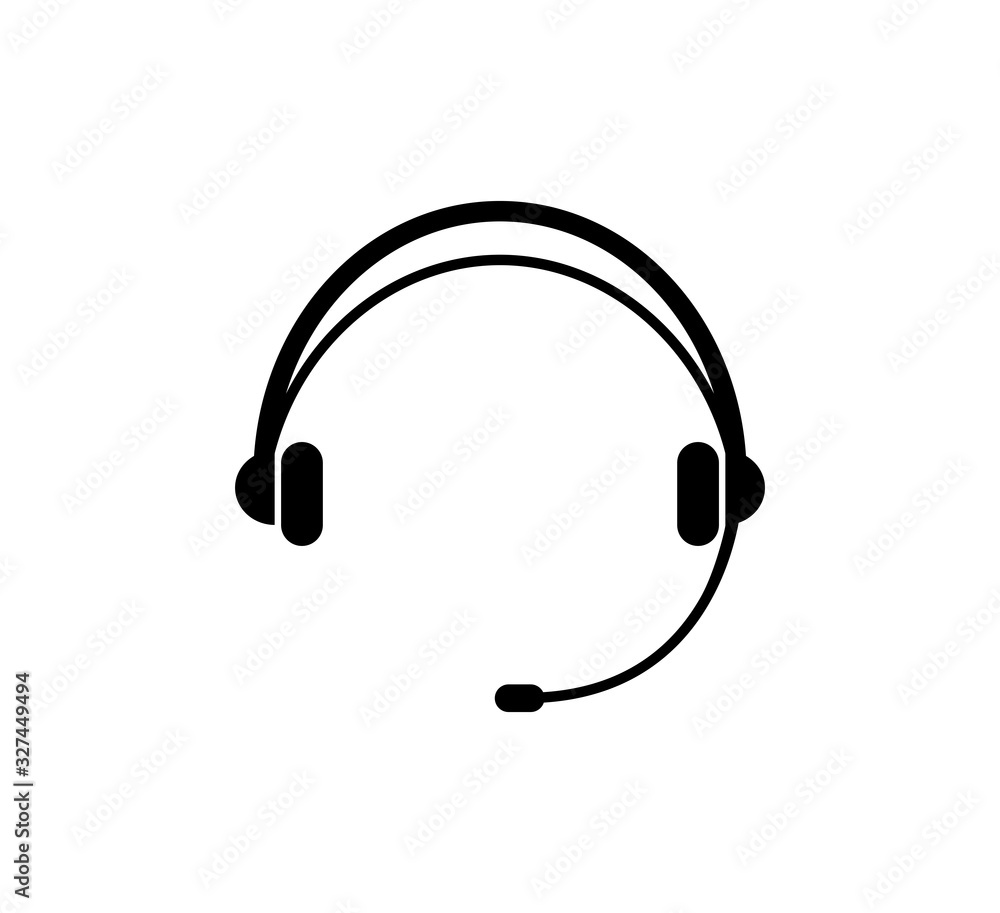 Headset icon vector logo template Headset icon vector logo template