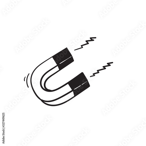doodle hand drawn magnet illustration icon