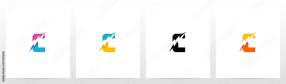 Thunder Electric On Letter Logo Design C Thunder Electric On Letter Logo Design C