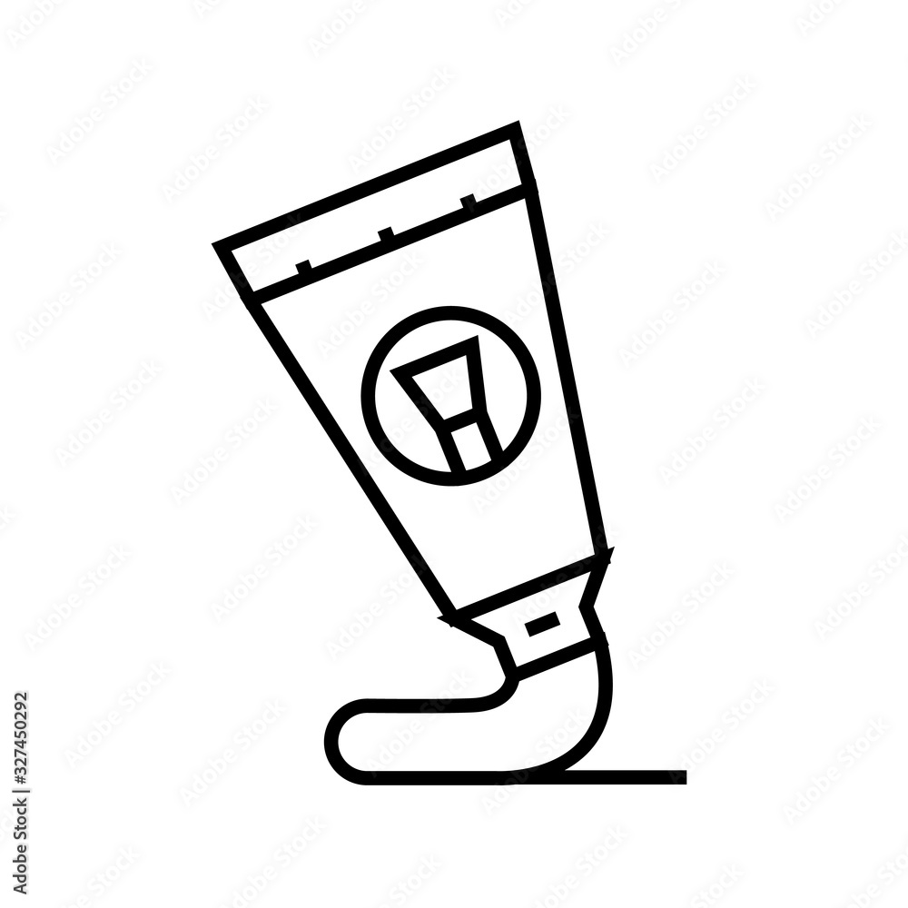 Oil painting line icon, concept sign, outline vector illustration, linear symbol. Oil painting line icon, concept sign, outline vector illustration, linear symbol.