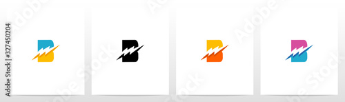 Thunder Electric On Letter Logo Design B
