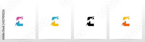 Thunder Electric On Letter Logo Design C