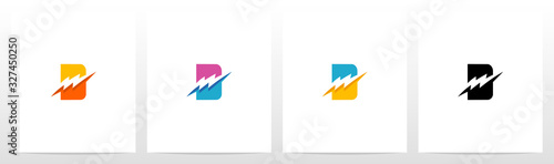 Thunder Electric On Letter Logo Design D