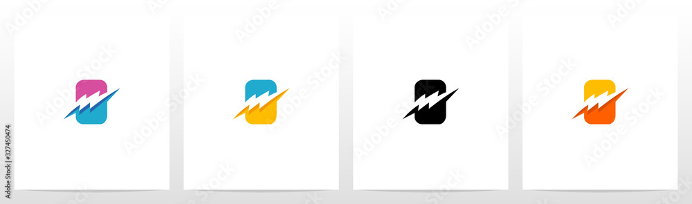 Thunder Electric On Letter Logo Design O Thunder Electric On Letter Logo Design O