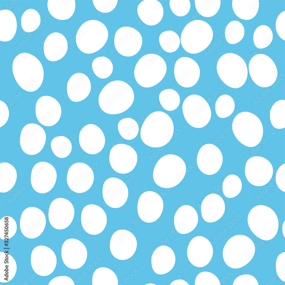 White Hand-painted polka dot pattern variation