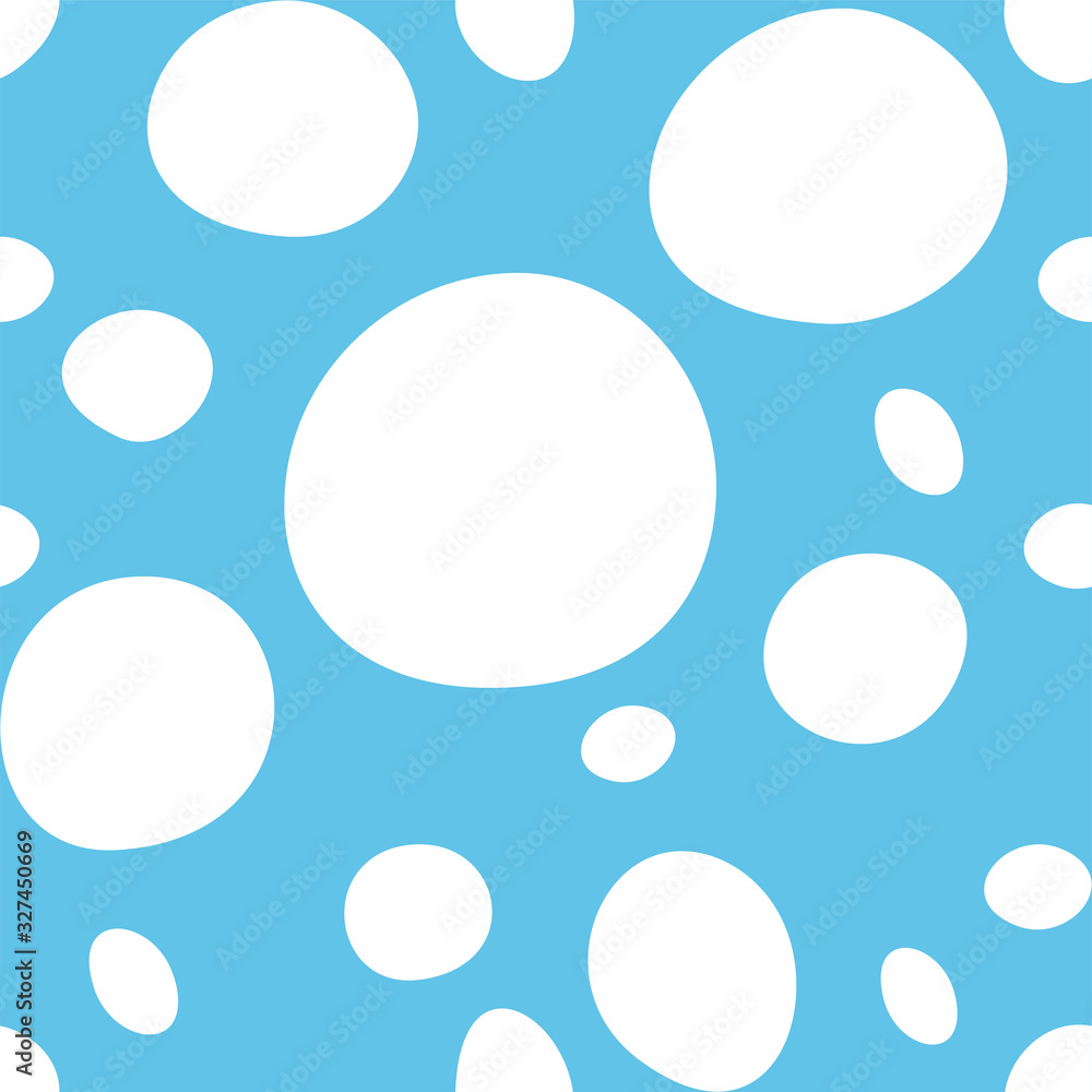 White Hand-painted polka dot pattern variation