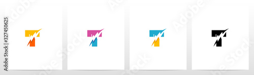 Thunder Electric On Letter Logo Design T