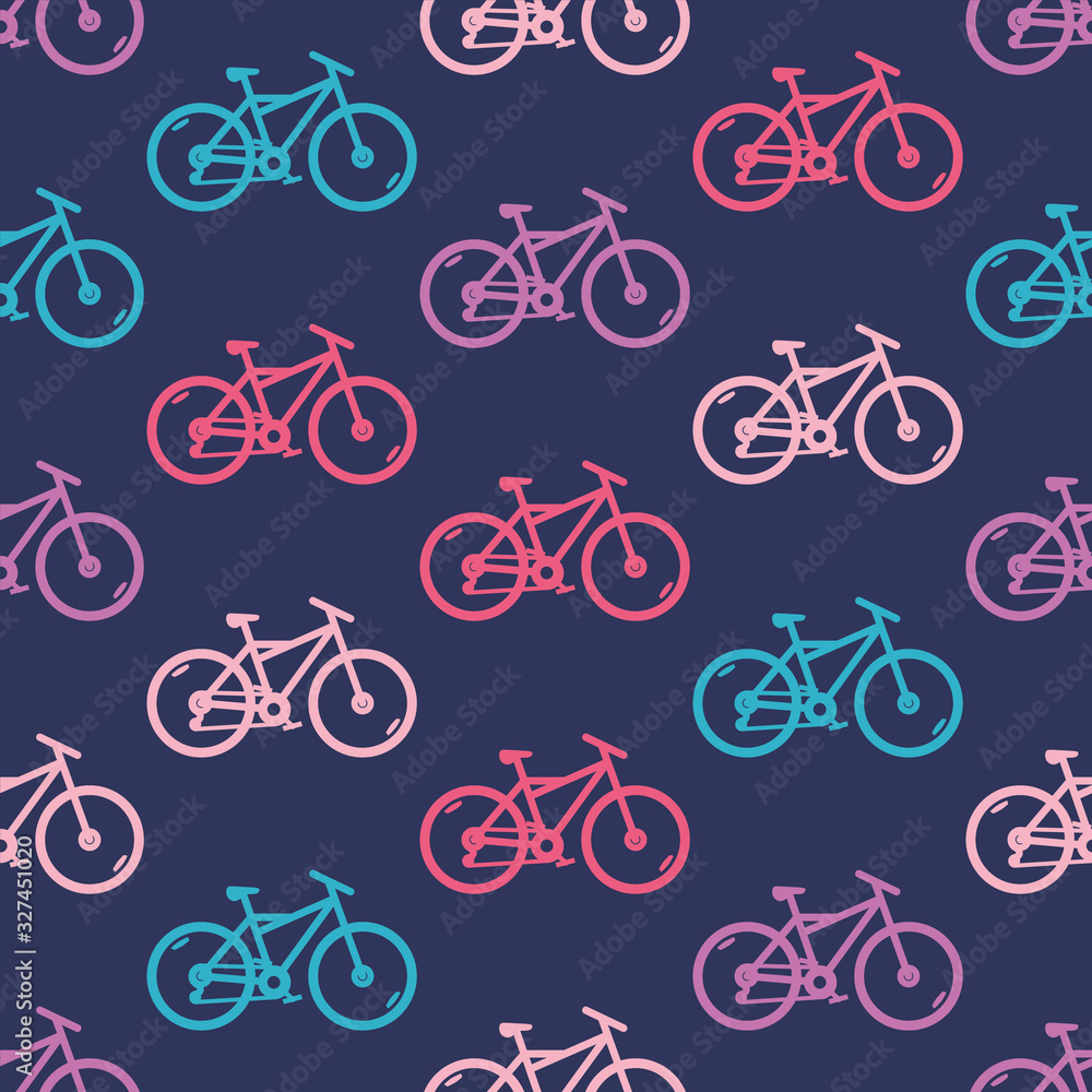 Vector seamless pattern with bicycles Vector seamless pattern with bicycles