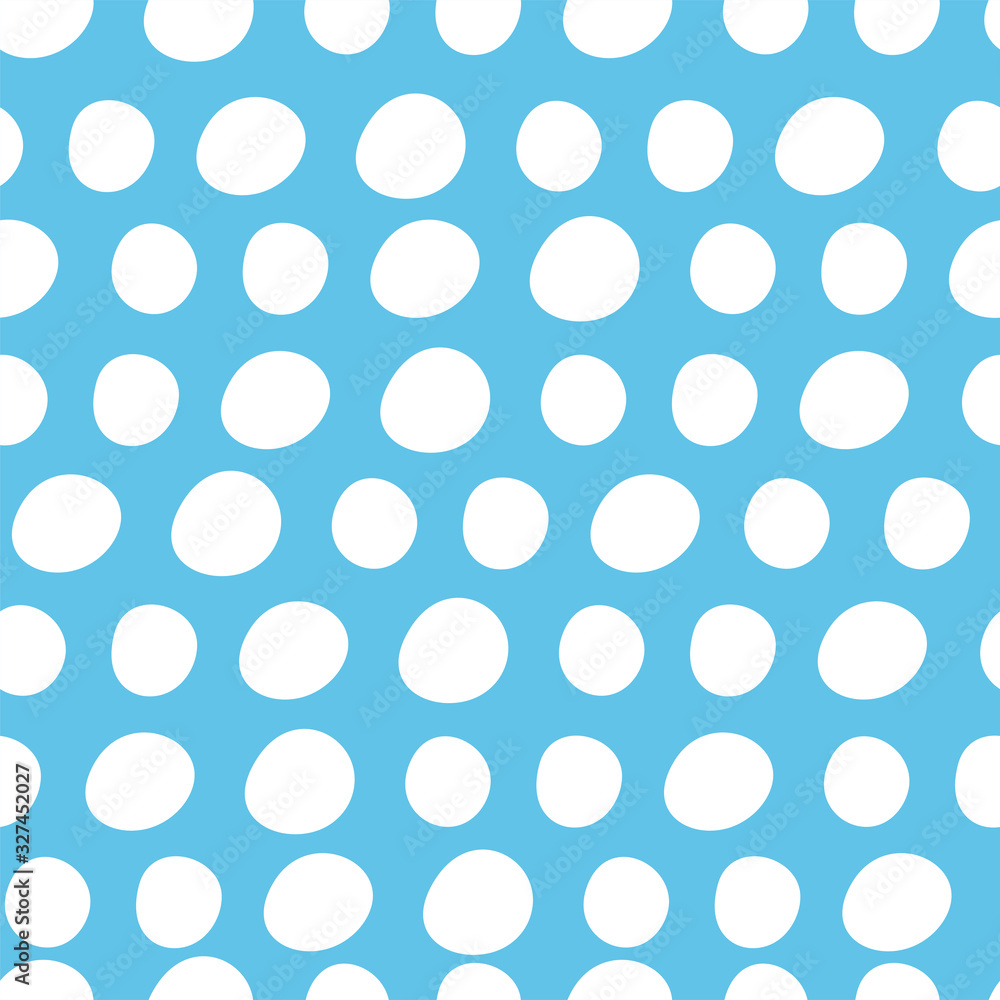 White Hand-painted Aligned polka dot pattern variation