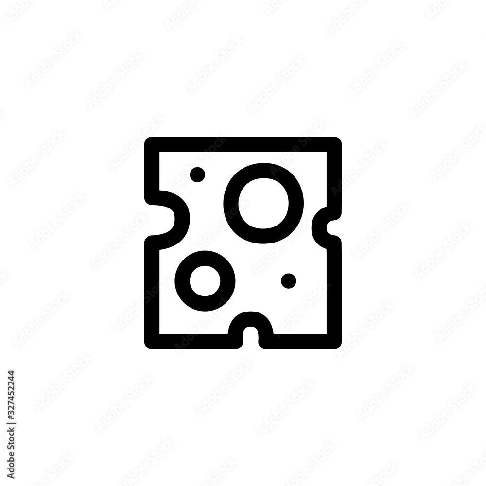 A Slice of Cheese Foods Icon Vector Illustration. Outline Style. A Slice of Cheese Foods Icon Vector Illustration. Outline Style.