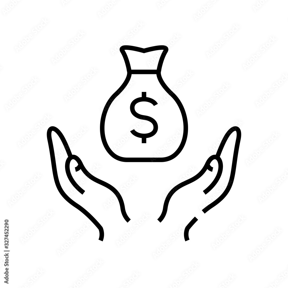 Obraz premium Loan line icon, concept sign, outline vector illustration, linear symbol.