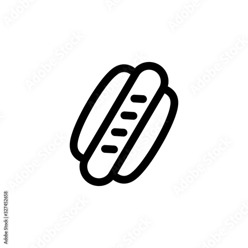 Beef Hot dog Foods Icon Vector Illustration. Outline Style