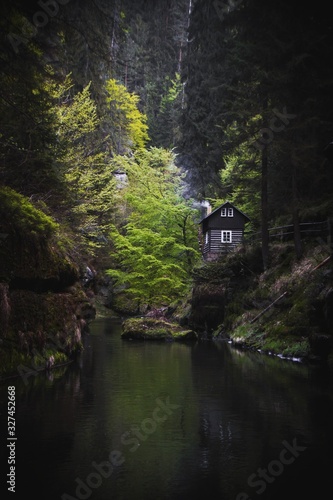 Famous house in Edmund Gorge in Czech Republic Bohemian Switzerland