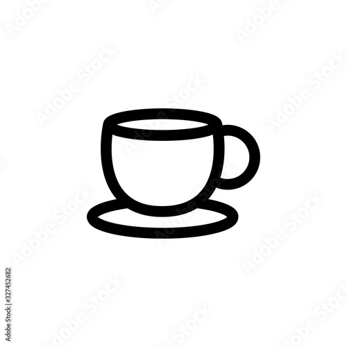 A Cup of Coffee Foods Icon Vector Illustration. Outline Style