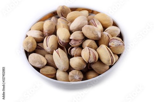 Pistachio nuts isolated on white