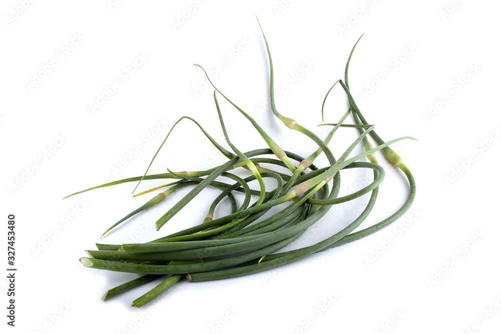 Garlic arrows isolated on white Garlic arrows isolated on white