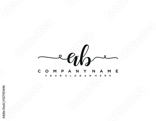 AB initial letter elegant handwriting logo collection