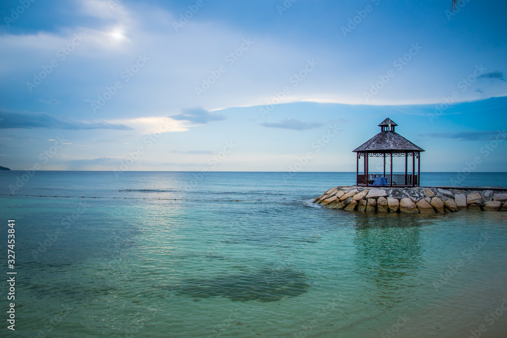 Gazebo at the beach in Jamaica 