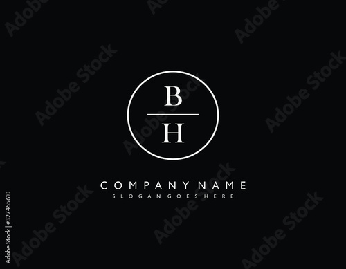 BH initial letter elegant handwriting logo collection