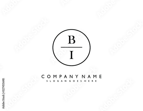 BI initial letter elegant handwriting logo collection