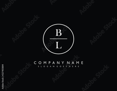 BL initial letter elegant handwriting logo collection photo