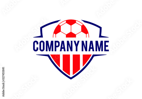 Soccer Football and shield logo designs, Soccer Emblem logo template vector illustration