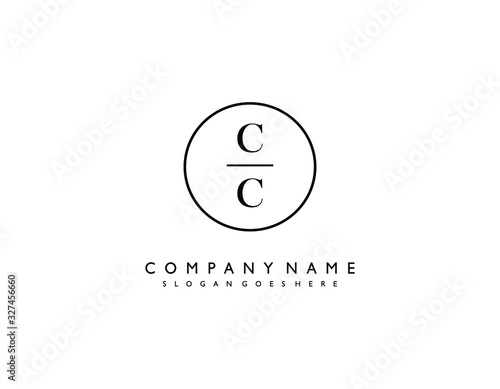 CC initial letter elegant handwriting logo collection