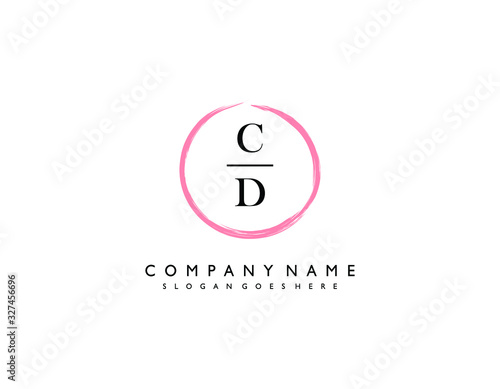 CD initial letter elegant handwriting logo collection