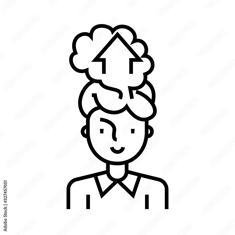 Rising talent line icon, concept sign, outline vector illustration, linear symbol. Rising talent line icon, concept sign, outline vector illustration, linear symbol.