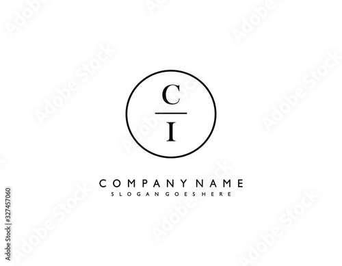 CI initial letter elegant handwriting logo collection