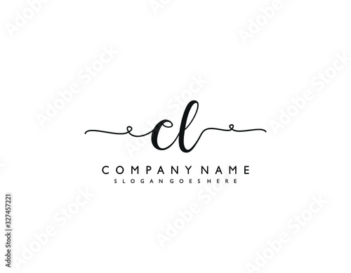 CL initial letter elegant handwriting logo collection