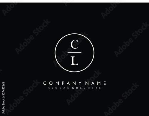 CL initial letter elegant handwriting logo collection