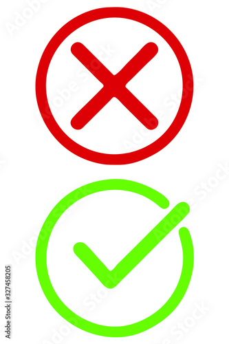 green tick and red cross icon