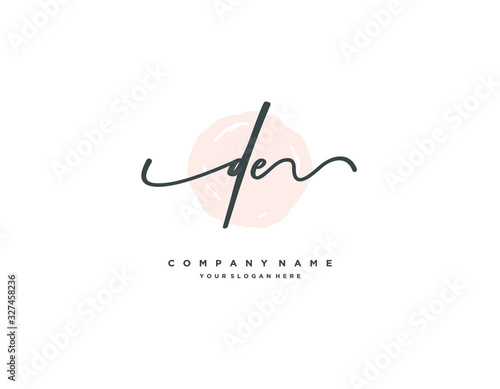 DE initial letter elegant handwriting logo collection