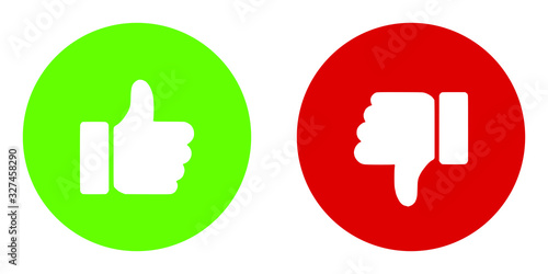 thumb up and down icons set