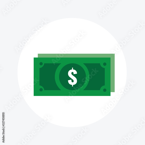 Dollar bill, green currency banknote, cash and money symbol.