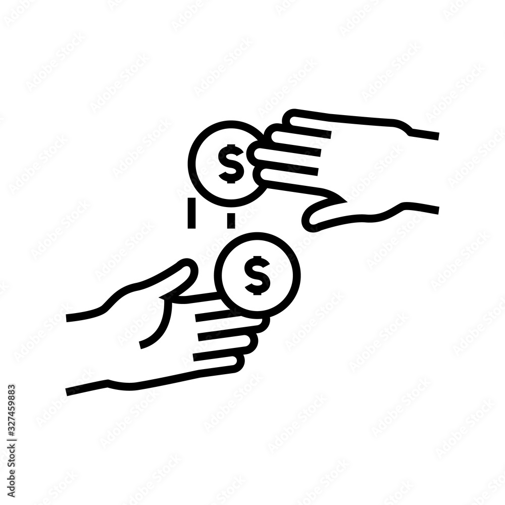 Money transfer (5) line icon, concept sign, outline vector illustration, linear symbol. Money transfer (5) line icon, concept sign, outline vector illustration, linear symbol.