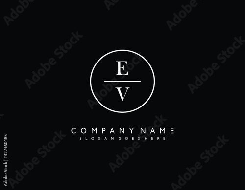 EV initial letter elegant handwriting logo collection photo