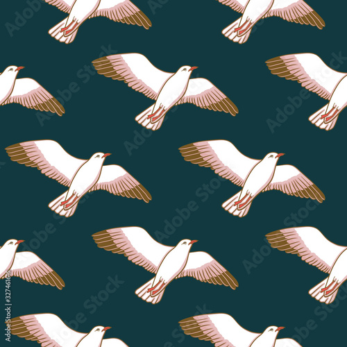 Tableau sur toile Vector seamless pattern with seagulls