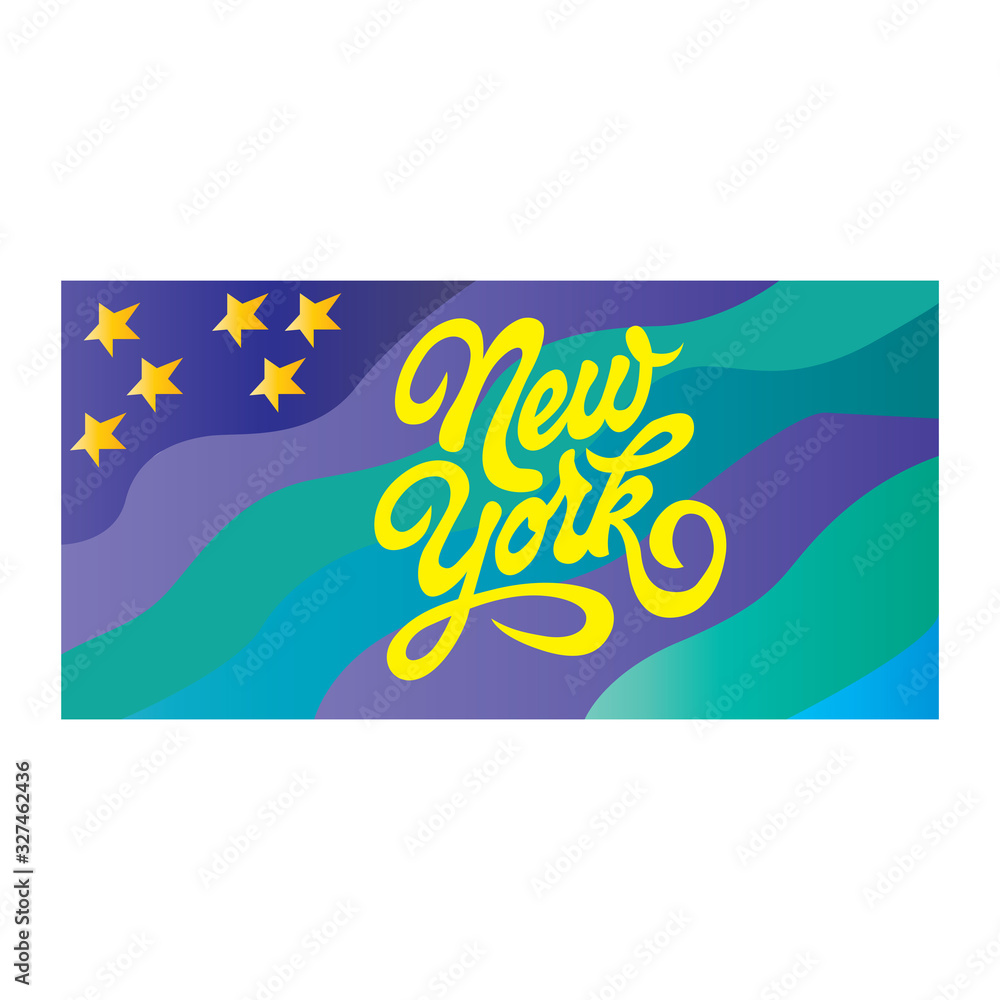 Obraz premium New York City with its flag as symbol of state of super power.