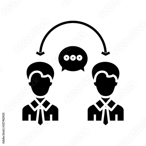 Communicative skills black icon, concept illustration, vector flat symbol, glyph sign.
