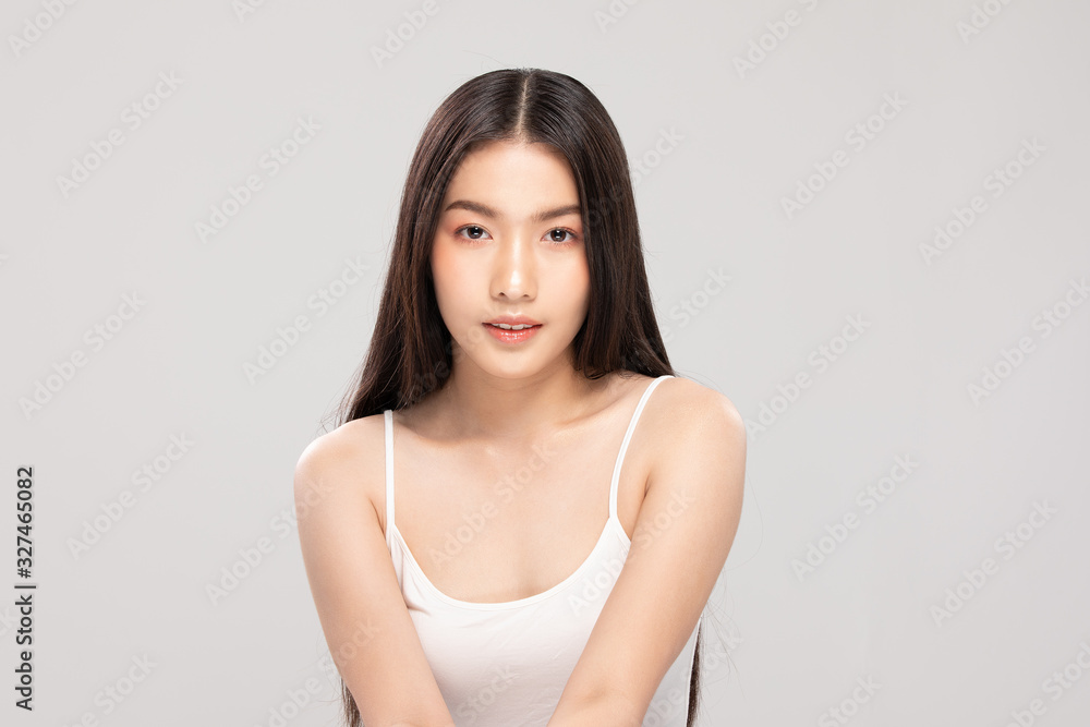 Beautiful Asian woman looking at camera smile with clean and fresh skin Happiness and cheerful with positive emotional,isolated on white background,Beauty and Cosmetics Concept Beautiful Asian woman looking at camera smile with clean and fresh skin Happiness and cheerful with positive emotional,isolated on white background,Beauty and Cosmetics Concept