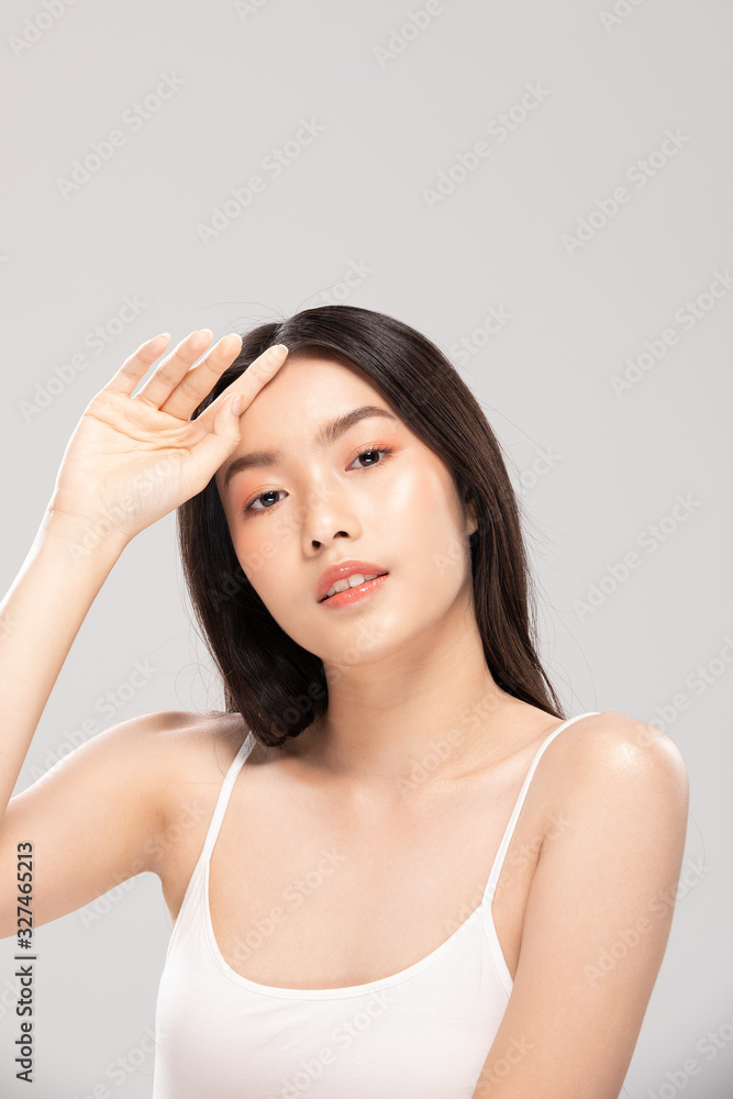 Beautiful Asian woman looking at camera smile with clean and fresh skin Happiness and cheerful with positive emotional,isolated on white background,Beauty and Cosmetics Concept Beautiful Asian woman looking at camera smile with clean and fresh skin Happiness and cheerful with positive emotional,isolated on white background,Beauty and Cosmetics Concept